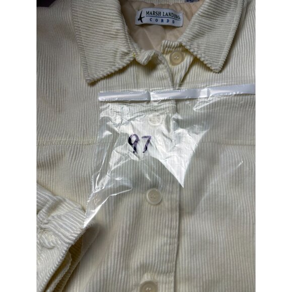 Vintage Marsh Landing Cords Women's Cream Corduroy Quilted Lined Jacket W/ Adjus - Picture 15 of 15